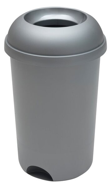 Šedý kulatý odpadkový koš s otevřeným víkem Addis, výška 65 cm