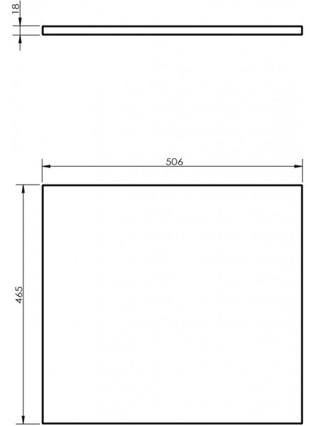 Mexen Uni, pracovní deska 50 cm, ořech, 91AXX-0504-464-18-86