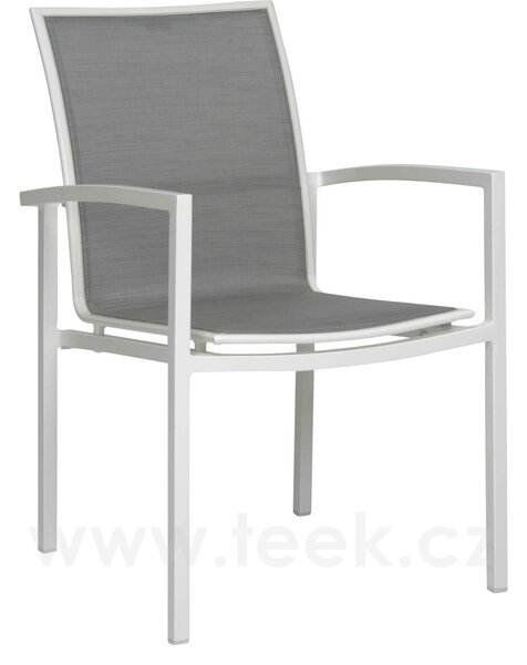 Stern Stohovatelné jídelní křeslo Skelby, Stern, 57,5x66x89 cm, rám lakovaný hliník šedočerný (anthracite), výplet textilen žíhaný černý (carbon)