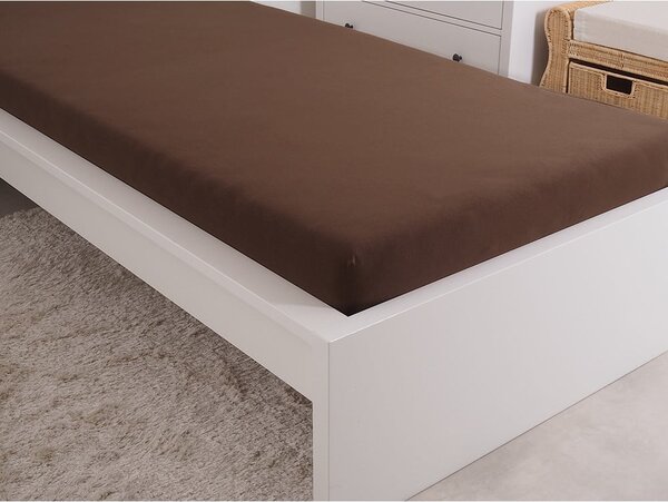 Tmavě hnědé prostěradlo 200x200 cm – B.E.S