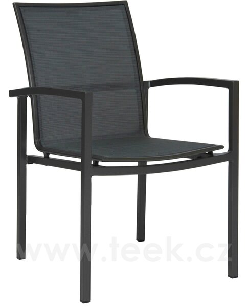 Stern Stohovatelné jídelní křeslo Skelby, Stern, 57,5x66x89 cm, rám lakovaný hliník šedočerný (anthracite), výplet textilen žíhaný černý (carbon)