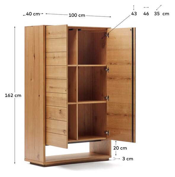 Skříň v dekoru dubu v přírodní barvě 100x163,5x40 cm Alguema – Kave Home