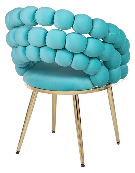 Velaco Velurové křeslo ATRIA Bubble, mátově zelené/zlaté