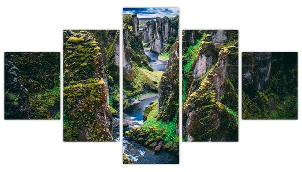 Obraz - Řeka ve skalnatém údolí (125x70 cm)