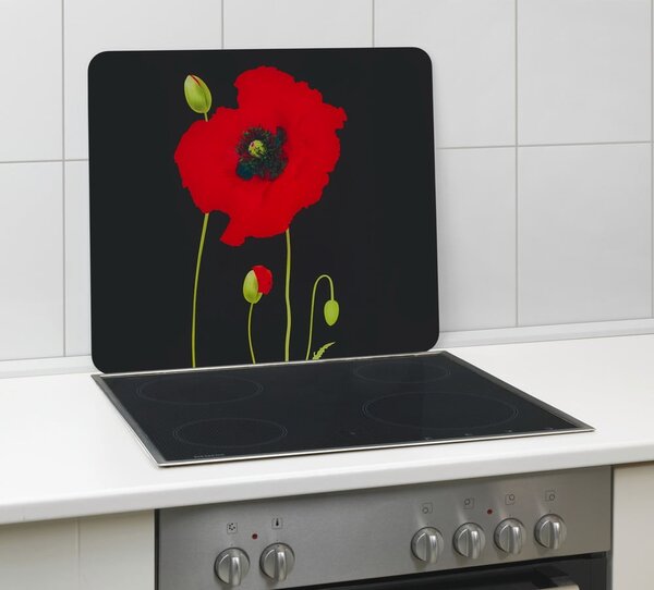 Kryt na zeď u sporáku z tvrzeného skla 50x56 cm Poppy – Maximex