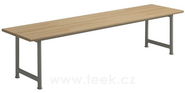 Gloster Teaková jídelní lavice Atmosphere, Gloster, 173x44x42 cm, hliník světle béžový (fossil), teak, prodej pouze v sadě se stolem