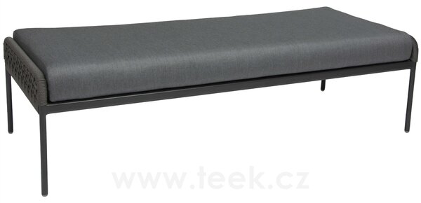 Stern Lavice/podnožka Greta, Stern, 166x74x47 cm, rám lakovaný hliník šedočerný (anthracite), lankový výplet šedý (platin), 100% akryl šedá (silk grey)