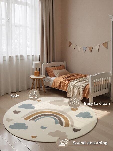 Hanse Home, Dětský koberec Adventures 106418 Cream Multicolor kruh, 160x160 (průměr) kruh, vícebarevná, dětský pokoj