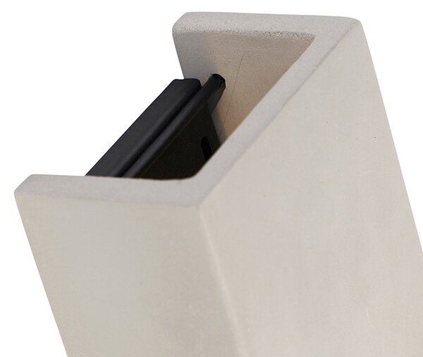 Průmyslová nástěnná lampa šedý beton obdélník - Meaux