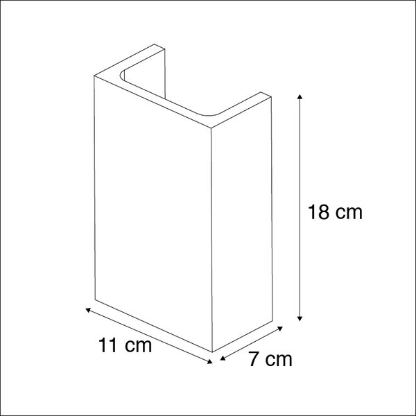 Průmyslová nástěnná lampa šedý beton obdélník - Meaux