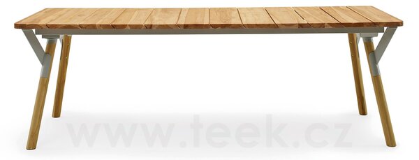 Varaschin Jídelní stůl Link, Varaschin, obdélníkový 160x90x72 cm, rám kov barva dle vzorníku, nohy teak, deska teak