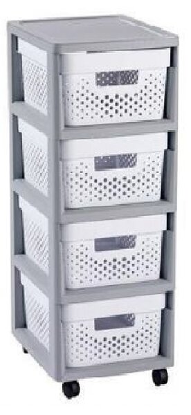 Curver Šuplíky INFINITY 4x11L děrované bílé, rozkládací