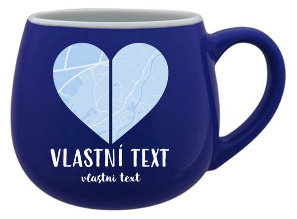 Personalizovaný keramický hrníček - dvě mapy jako srdce