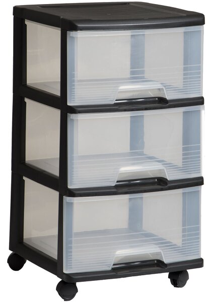 Curver Regálek se Šuplíky černý 3x20l, šířka 37 cm