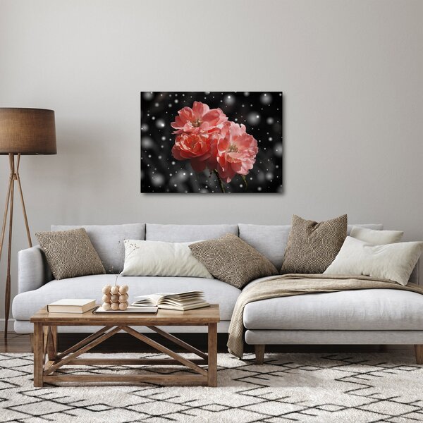 Obraz růžové květiny (70x50 cm)