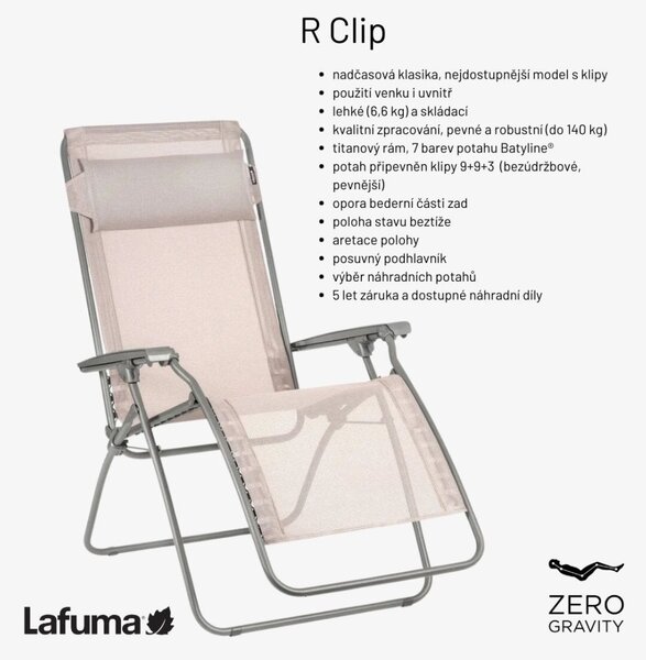 Relaxační křeslo Lafuma R Clip růžová Magnolia