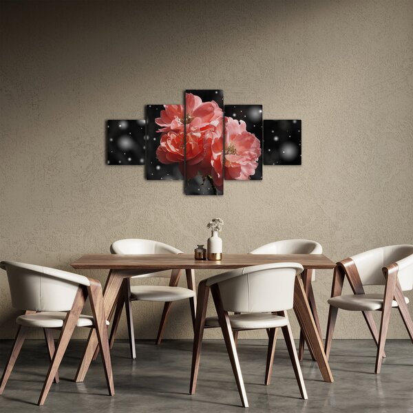 Obraz růžové květiny (125x70 cm)