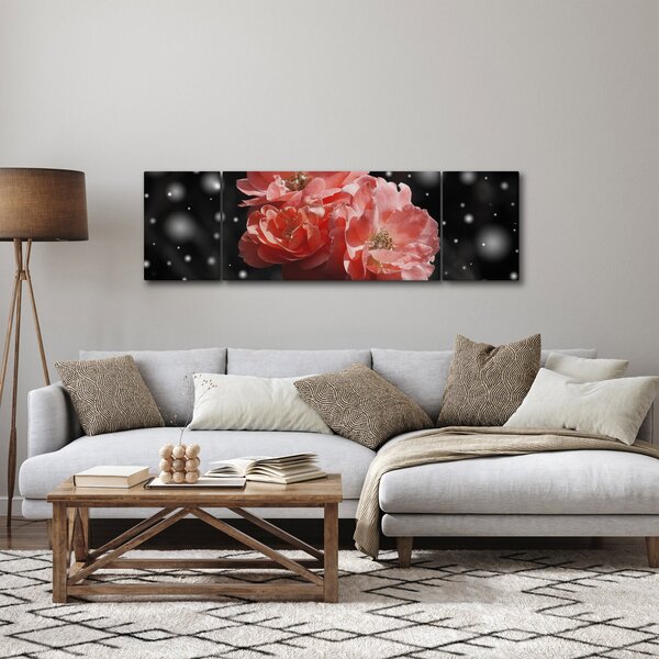 Obraz růžové květiny (170x50 cm)