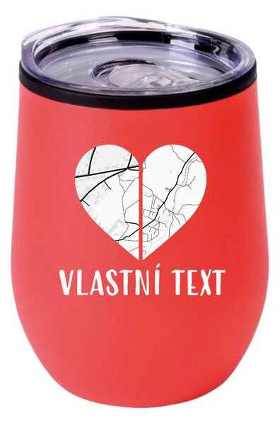 Personalizovaný termohrnek "bowl" - dvě mapy jako srdce