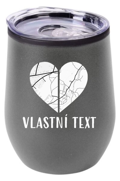 Personalizovaný termohrnek "bowl" - dvě mapy jako srdce
