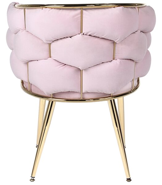 Velaco Velurové křeslo BORNEO Bubble, světle růžové/zlaté