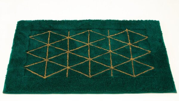 Koupelnový kobereček Jarpol Agadir Lurex 13 zelený / zlatý