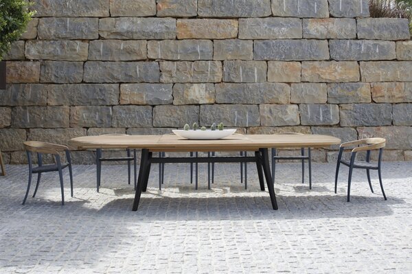 Royal Botania Jídelní křeslo Jive, Royal Botania, rám hliník anthracite a teak, výplet lanko Olefin grey