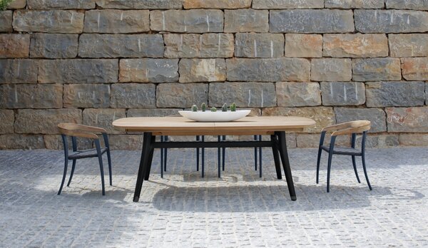 Royal Botania Jídelní křeslo Jive, Royal Botania, rám hliník anthracite a teak, výplet lanko Olefin grey