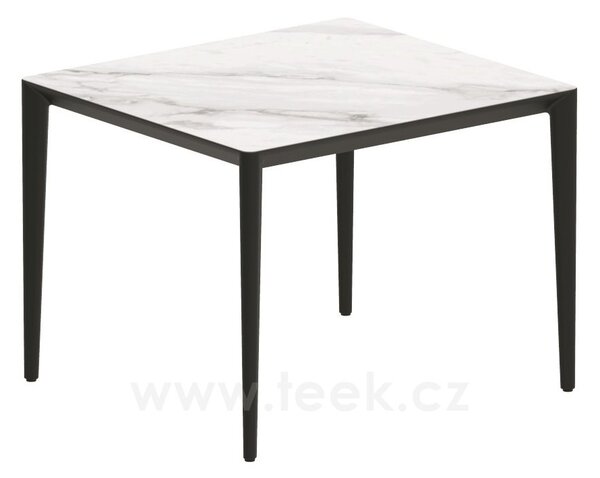 Royal Botania Jídelní stůl U-Nite, Royal Botania, 100x90x75 cm, rám hliník anthracite, deska keramika černá