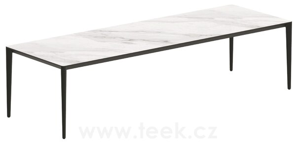 Royal Botania Jídelní stůl U-Nite, Royal Botania, 300x100x75 cm, rám hliník anthracite, deska keramika černá