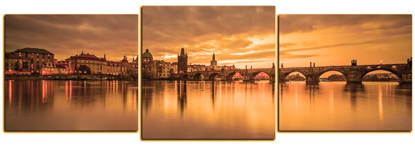 Obraz na plátně - Karlův most - panoráma 5111FD (90x30 cm)