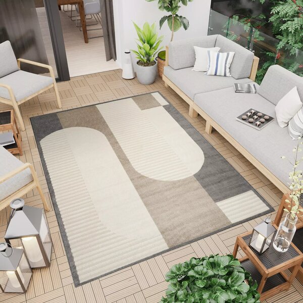 Makro Abra Kusový sisalový koberec PATIO NJ86C Moderní krémový hnědý Rozměr: 80x150 cm