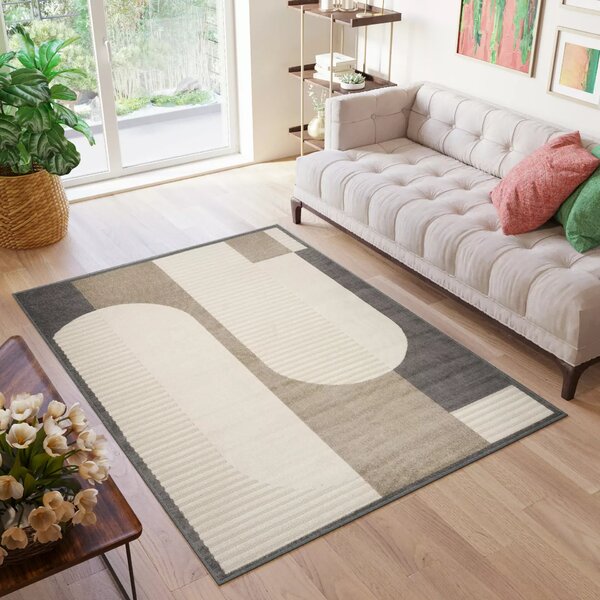 Makro Abra Kusový sisalový koberec PATIO NJ86C Moderní krémový hnědý Rozměr: 80x150 cm