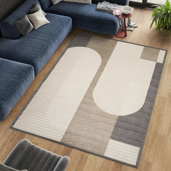 Makro Abra Kusový sisalový koberec PATIO NJ86C Moderní krémový hnědý Rozměr: 80x150 cm