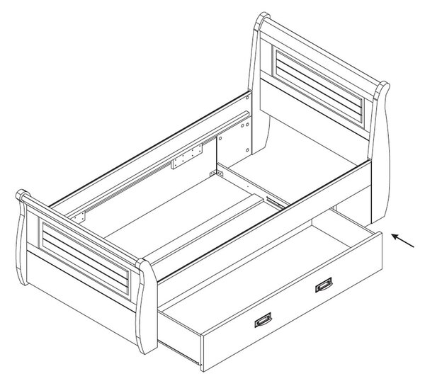 Sob nábytek - Dřevěná postel s úložným prostorem 100x200 Romero VII borovice - 1003331-GK
