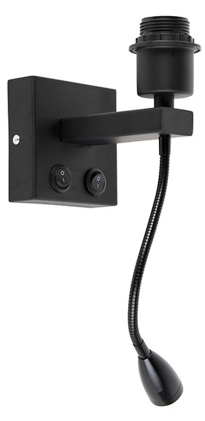 Moderní nástěnná lampa černá s flexibilním ramenem - Brescia Combi