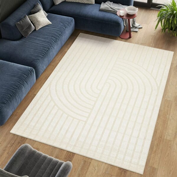Makro Abra Kusový sisalový koberec PATIO NM73A Moderní Geometrický krémový Rozměr: 80x150 cm