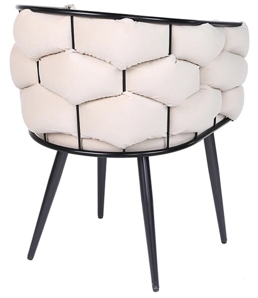 Velaco Velurové křeslo BORNEO Bubble, ecru/černé