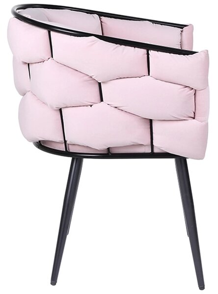 Velaco Velurové křeslo BORNEO Bubble, světle růžové/černé