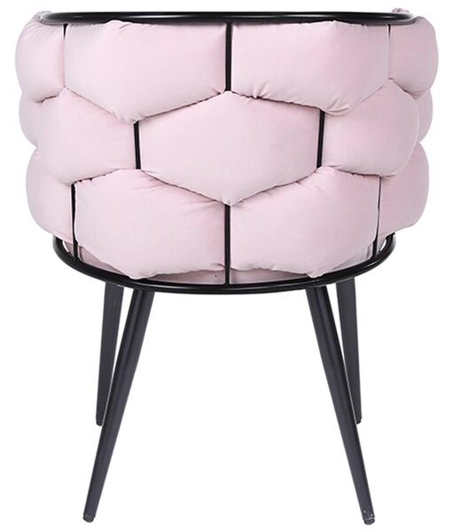Velaco Velurové křeslo BORNEO Bubble, světle růžové/černé