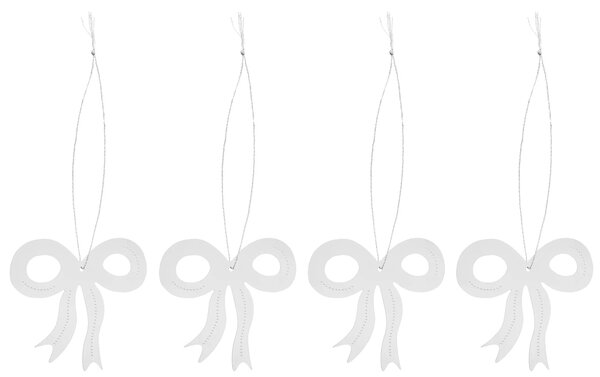 COOEE Design Sada stříbrných ozdob Ribbon Steel - 4 ks CED507