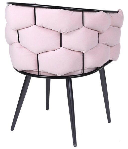 Velaco Velurové křeslo BORNEO Bubble, světle růžové/černé