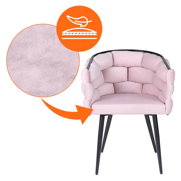 Velaco Velurové křeslo BORNEO Bubble, světle růžové/černé