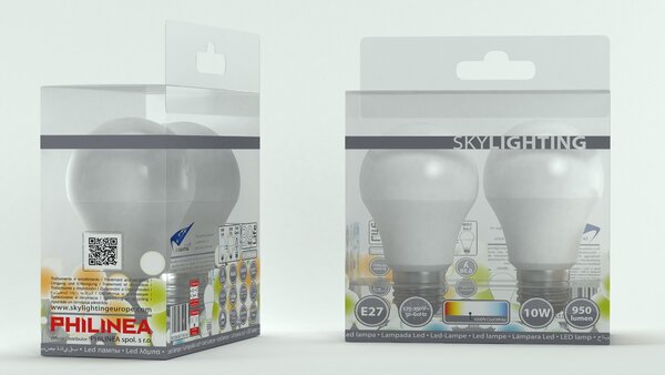 LED žárovka hruška E27 10W 950lm DUOPACK 4200K SKYLIGHTING