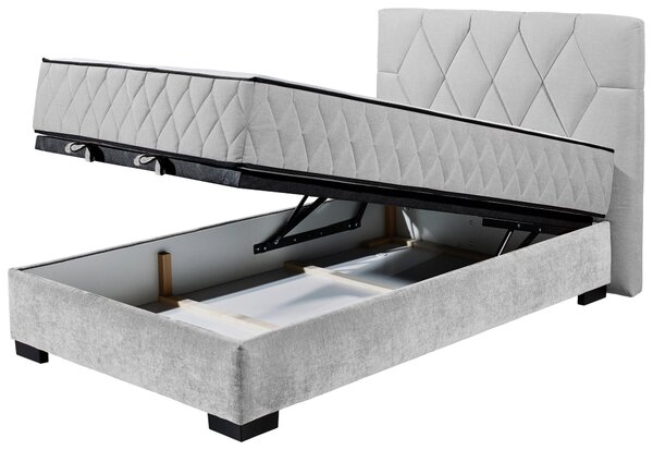 AMERICKÁ POSTEL, 120/200 cm, světle šedá MID.YOU - Postele s úložným prostorem, Online Only