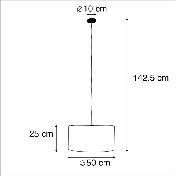 Moderní závěsné svítidlo černé s černým stínítkem 50 cm - Combi 1