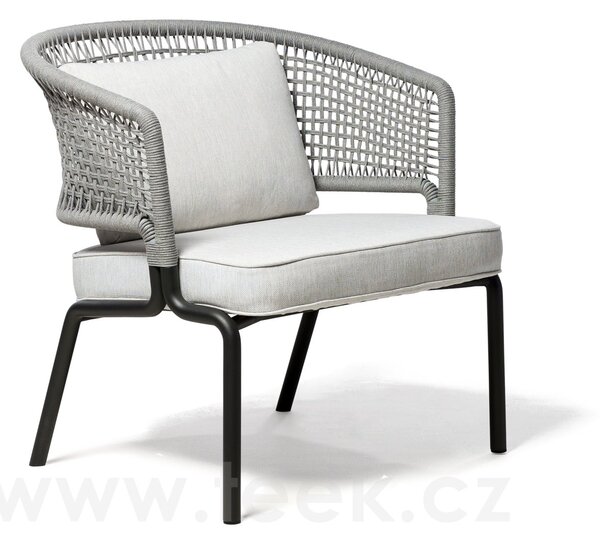 Tribu Nízké křeslo CTR, Tribu, lakovaná nerez wenge, výplet lankový linen, bez sedáku