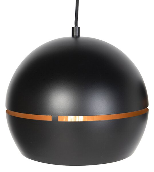 Chytré závěsné svítidlo černé se zlatým interiérem 3-světla vč. Wifi ST64 - Buell
