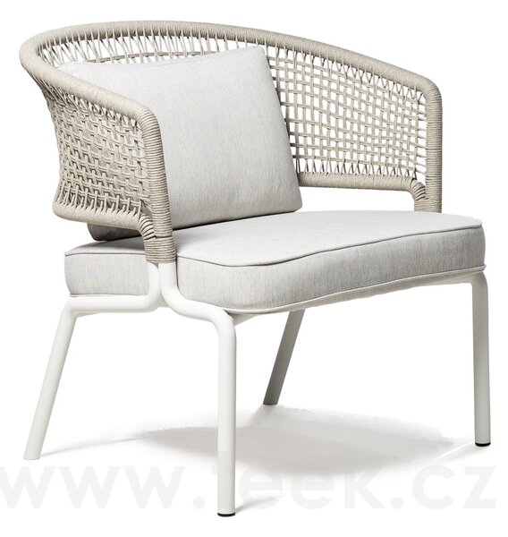 Tribu Nízké křeslo CTR, Tribu, lakovaná nerez wenge, výplet lankový linen, bez sedáku