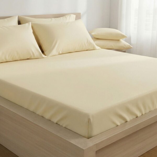 Kvalitex Saténové prostěradlo s gumou smetanové 80x200cm